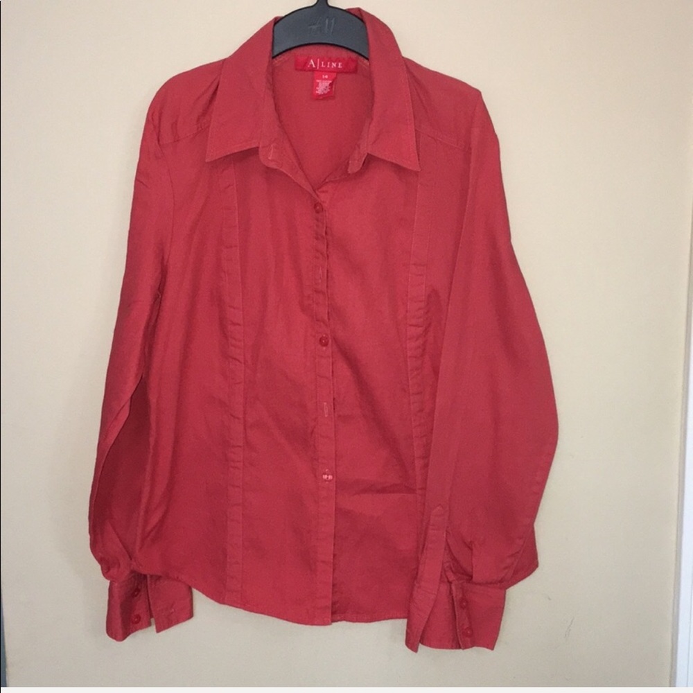 🔸A Line shirt , coral , 14, EUC